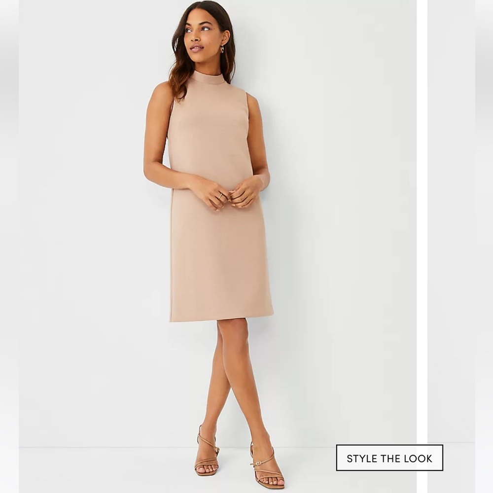 Ann Taylor Elegant Beige Midi Dress